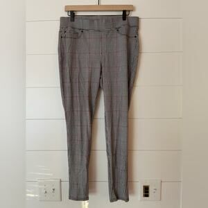 Seven7 Black White Red Herringbone‎ Plaid Pull-On Leggings
